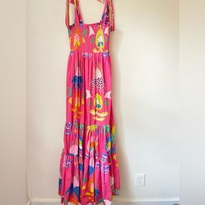 Sheridan French Dress Women’s Medium Kelly Maxi Colorful Pink Studded Straps